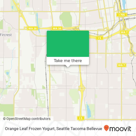 Mapa de Orange Leaf Frozen Yogurt