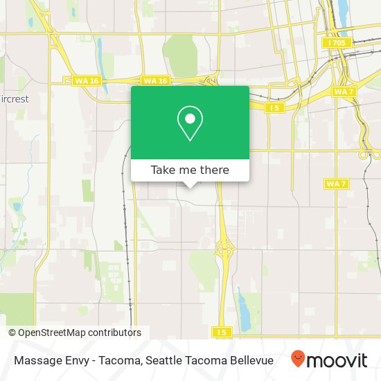 Mapa de Massage Envy - Tacoma
