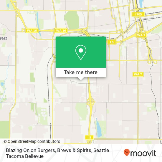 Blazing Onion Burgers, Brews & Spirits map