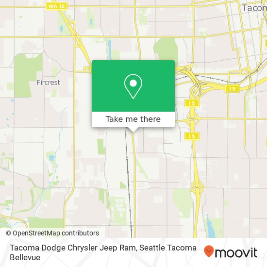 Mapa de Tacoma Dodge Chrysler Jeep Ram