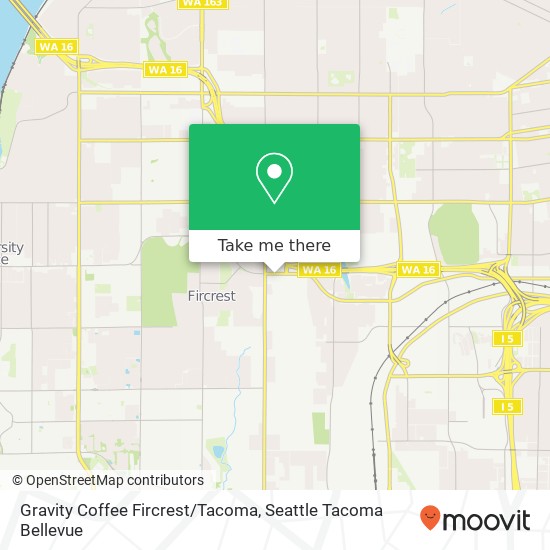 Mapa de Gravity Coffee Fircrest/Tacoma