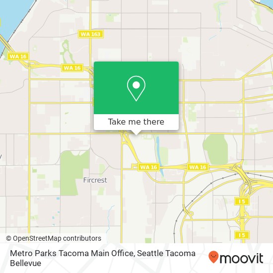 Metro Parks Tacoma Main Office map