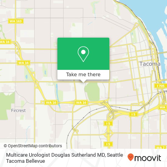 Multicare Urologist Douglas Sutherland MD map