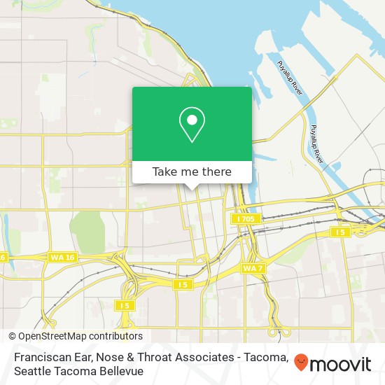 Mapa de Franciscan Ear, Nose & Throat Associates - Tacoma