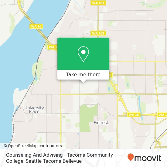Counseling And Advising  - Tacoma Community College map