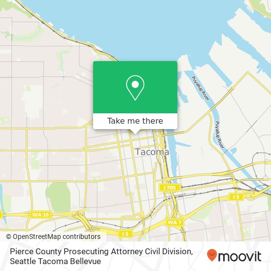 Mapa de Pierce County Prosecuting Attorney Civil Division