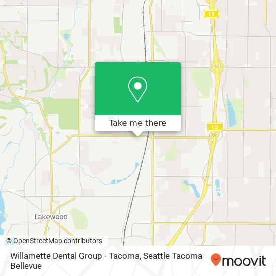 Mapa de Willamette Dental Group - Tacoma