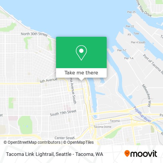 Mapa de Tacoma Link Lightrail