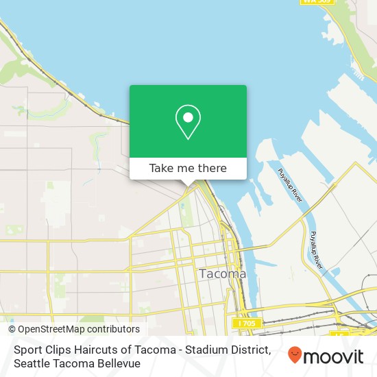 Sport Clips Haircuts of Tacoma - Stadium District map