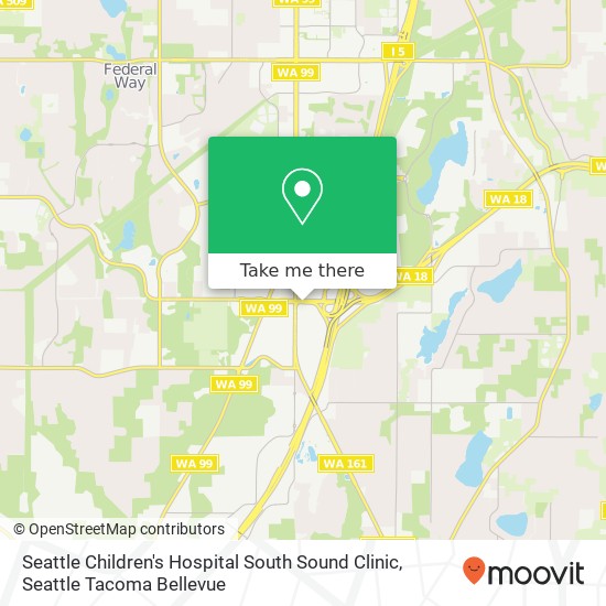 Mapa de Seattle Children's Hospital South Sound Clinic