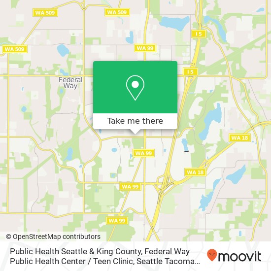 Public Health  Seattle & King County, Federal Way Public Health Center / Teen Clinic map