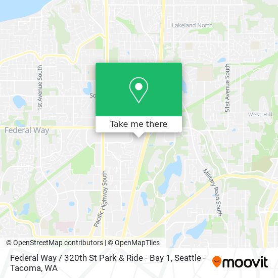 Mapa de Federal Way / 320th St Park & Ride - Bay 1