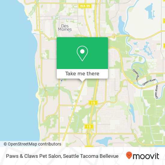 Mapa de Paws & Claws Pet Salon