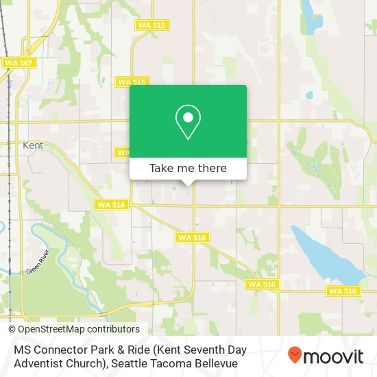 Mapa de MS Connector Park & Ride (Kent Seventh Day Adventist Church)