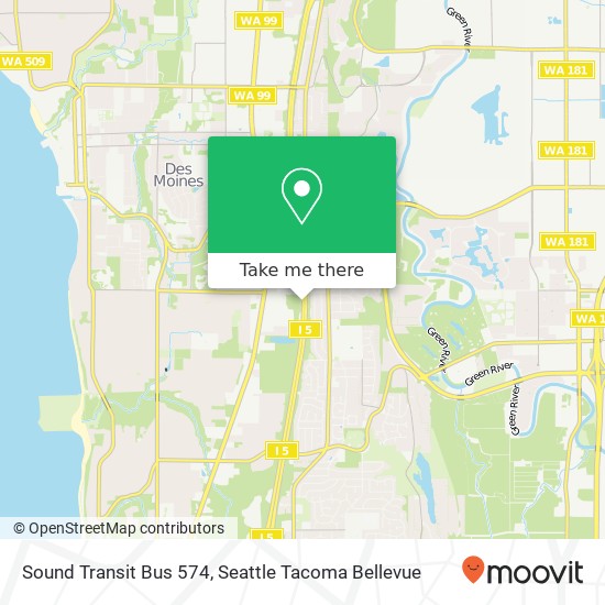 Mapa de Sound Transit Bus 574