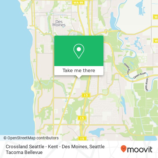 Mapa de Crossland Seattle - Kent - Des Moines