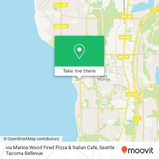 Mapa de via Marina Wood Fired Pizza & Italian Cafe