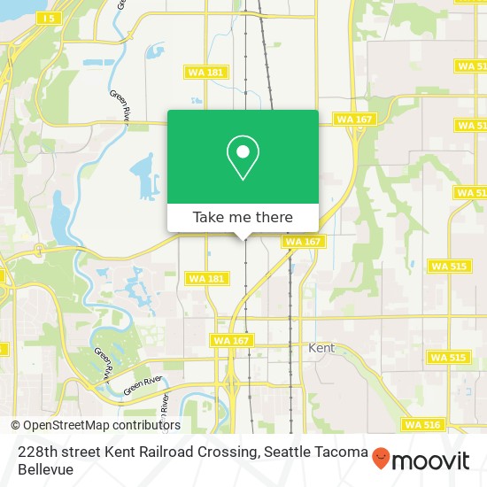 228th street Kent Railroad Crossing map