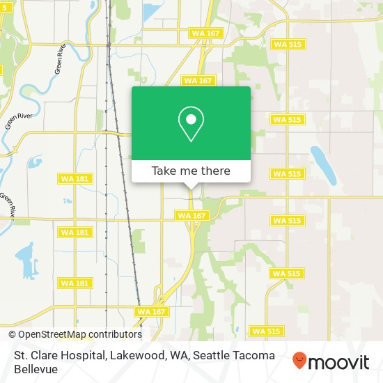St. Clare Hospital, Lakewood, WA map