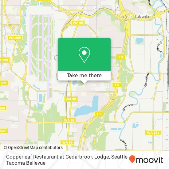 Copperleaf Restaurant at Cedarbrook Lodge map