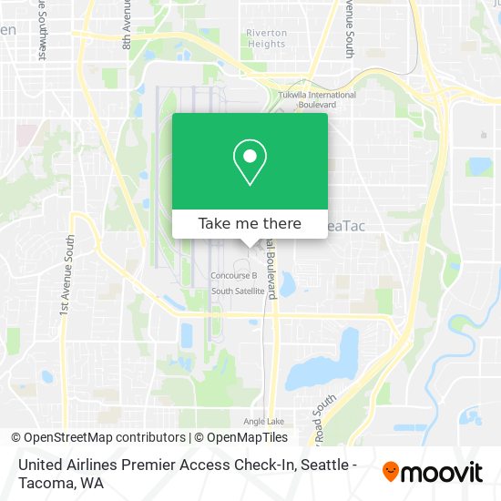 Mapa de United Airlines Premier Access Check-In