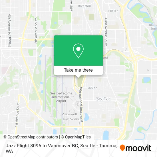 Mapa de Jazz Flight 8096 to Vancouver BC