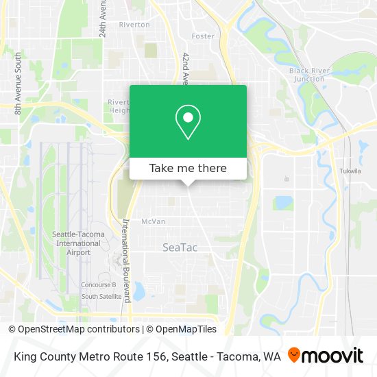 King County Metro Route 156 map
