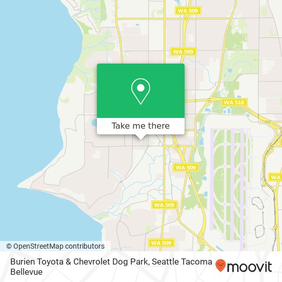 Burien Toyota & Chevrolet Dog Park map