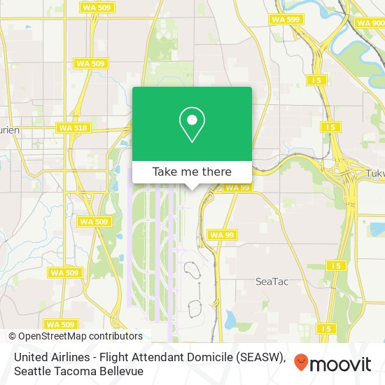 United Airlines - Flight Attendant Domicile (SEASW) map