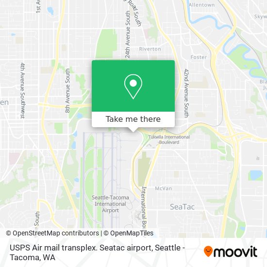 USPS Air mail transplex. Seatac airport map