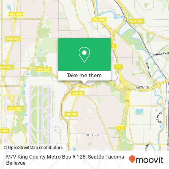 M / V King County Metro Bus # 128 map