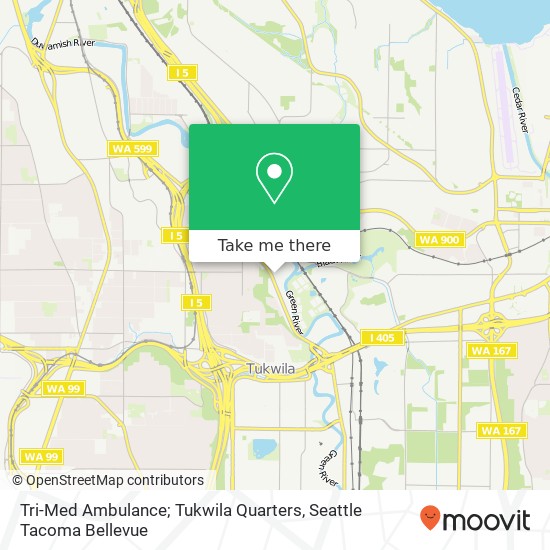 Tri-Med Ambulance; Tukwila Quarters map