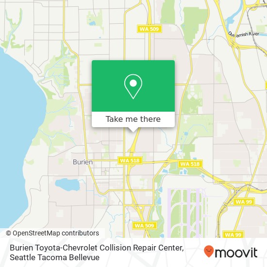 Burien Toyota-Chevrolet Collision Repair Center map