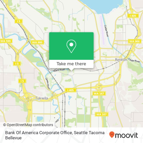 Mapa de Bank Of America Corporate Office