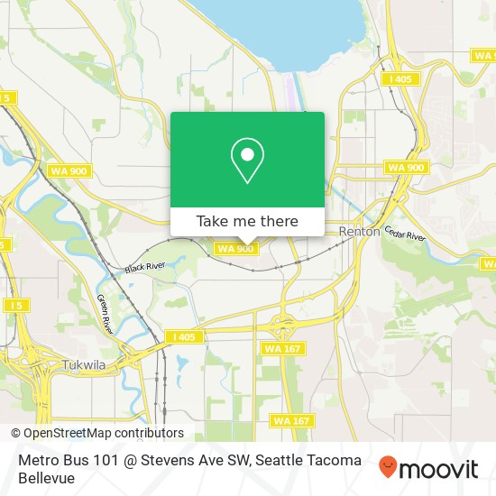 Mapa de Metro Bus 101 @ Stevens Ave SW