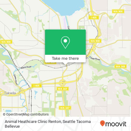 Animal Heathcare Clinic Renton map