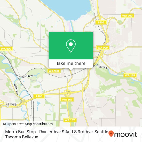 Mapa de Metro Bus Stop - Rainier Ave S And S 3rd Ave