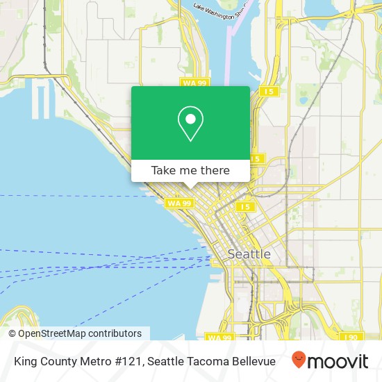 Mapa de King County Metro #121