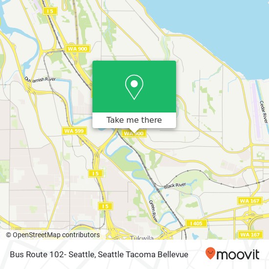 Mapa de Bus Route 102- Seattle