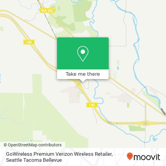 Mapa de GoWireless Premium Verizon Wireless Retailer
