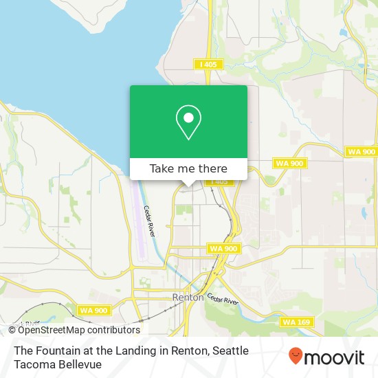 The Fountain at the Landing in Renton map