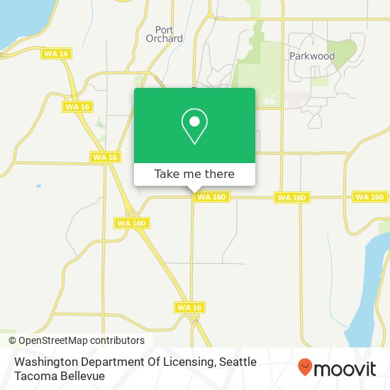 Washington Department Of Licensing map