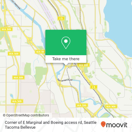 Mapa de Corner of E Marginal and Boeing access rd