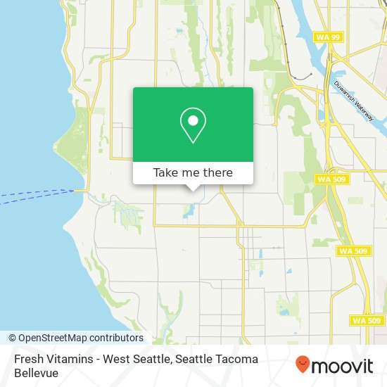 Mapa de Fresh Vitamins - West Seattle