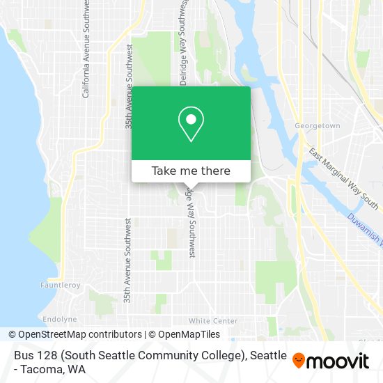 Bus 128 (South Seattle Community College) map