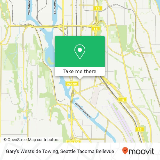 Gary's Westside Towing map