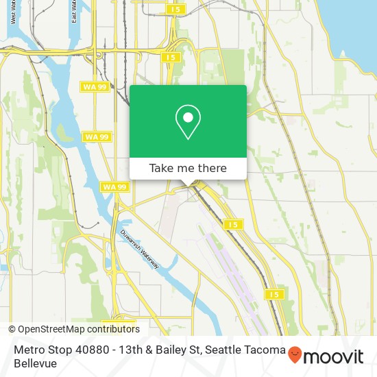 Metro Stop 40880 - 13th & Bailey St map