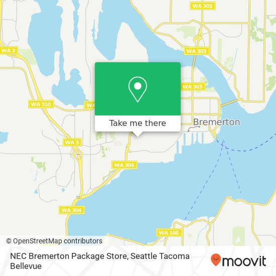 NEC Bremerton Package Store map