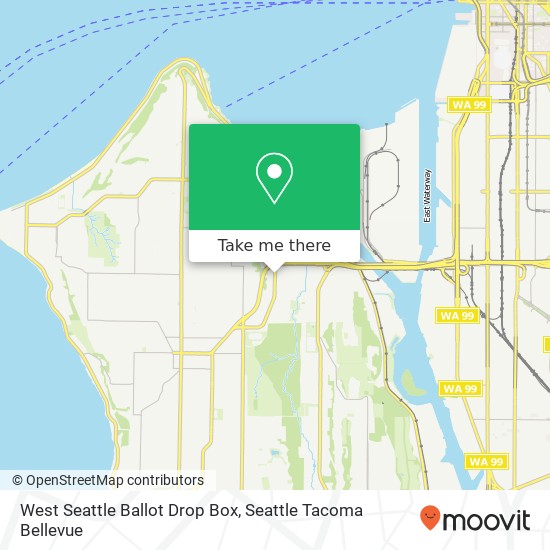 West Seattle Ballot Drop Box map