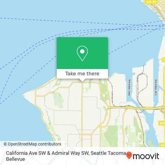 Mapa de California Ave SW & Admiral Way SW